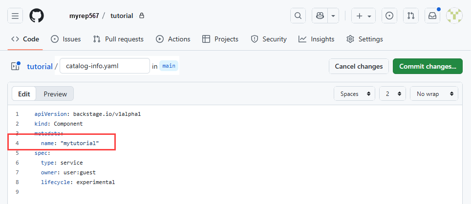 component name updated