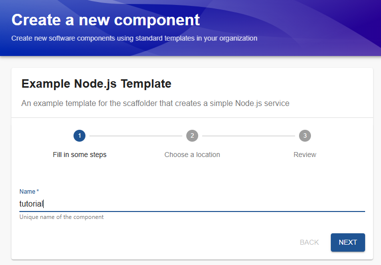 enter name of new component