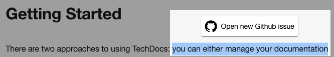 TechDocs Report Issue Add-on