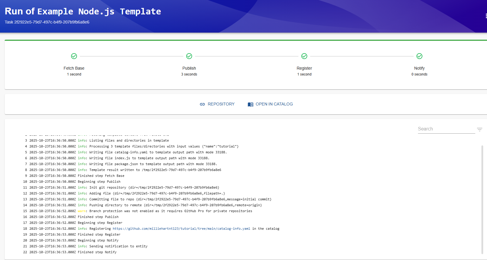 run of example of create component